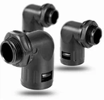 Connecteur de raccord de conduit rapide coudé